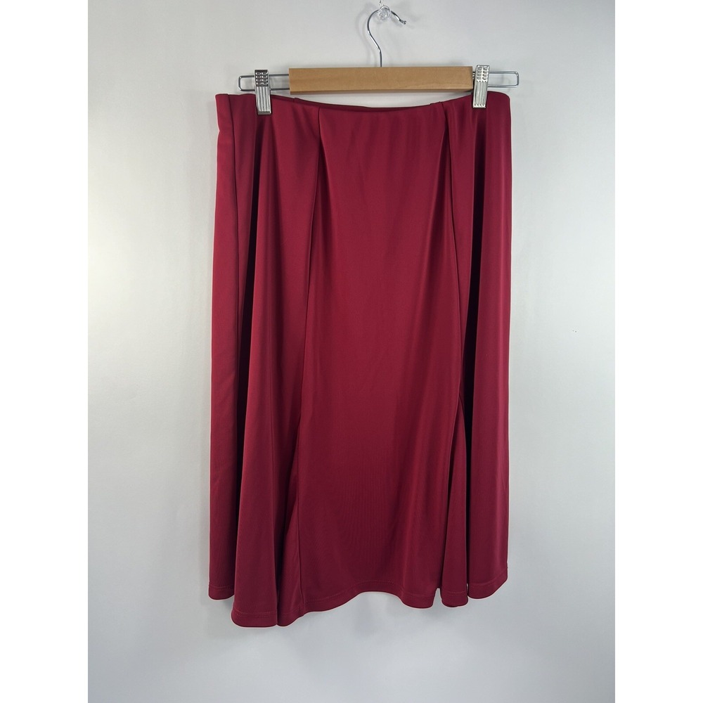 Kathie Lee 90s Collection Red Midi Skirt‎ Womens Size Large Polyester